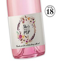 BOHO Baby Shower Mini Champagne Labels ● SET of 18 ● Bohemian She’s Ready To POP - About to POP Tha, 1