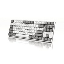 Durgod Taurus K320 TKL 키보드 87키 텐키리스 USB C 유선 Doubleshot PBT 키캡 프로그래밍 가능한 NKRO 롤오버 윈도우 및 맥, Cherry Silent Red, White
