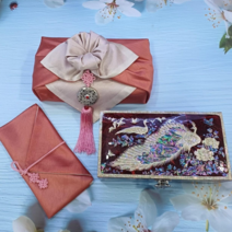 예단사랑 공작 자개현금예단 봉채함 예단함, 적색 - 봉채서식지