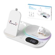 메이플스토리 4in1 고속 무선충전기 피규어 애플워치 아이폰 에어팟, 예티, 1개