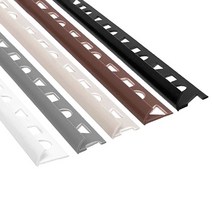 PVC 라운드 재료분리대(8 10 12mm) 5Color 2.4M _모서리마감 코너비드 코너몰딩 타일몰딩 L자몰딩 PVC몰딩 알루미늄몰딩 꼼꼼이 바닥마감 데코타일 타일재료분리대, 그레이, 8x8mm
