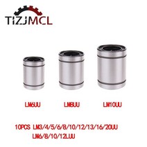 LM6UU LM8UU LM10UU LM12UU LM16UU LM20UU LM8LUU LM12LUU 선형 베어링 부싱 CNCLinear 샤프트 3D 프린터 부품 용 10 개, [13] LM10LUU