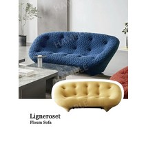 곡선 3.5인용 소파 벨벳 원룸 투룸 미니멀, 더블, 초록