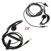 3.5mm 싱글 인 이어 전용 모노 이어폰 이어 버드 헤드폰 w/ 마이크 용 전화 용 이어 버드 헤드폰, 검은색