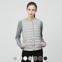 지오다노 379903 여 초경량 크루넥 베스트 패딩/다운패딩조끼