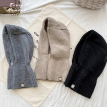 Everymoment 여성 지퍼 후드 넥워머 니트 바라클라바 스노우보드 겨울 스포츠 웨어, 아이보리