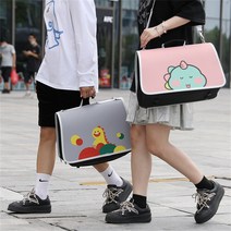 믹스MICS 반려동물 외출용 이동가방 강아지 고양이 애완동물 산책용 여행용 아웃도어 이동식 가방 캐리어 이동장 케이스형 가방 슬링백, 핑크공룡
