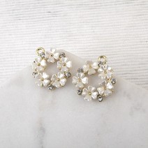 비즈아이 [7336-02]진주팬던트(진주꽃리스) 18*22mm (골드) [1개]