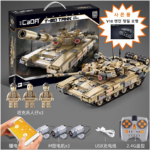 제이파크 리모컨 RC 레고 전차 2차대전 독일군 팬저 티거 탱크 작동 모형 호환 블록, 소련 T90 전차_리모컨 작동+APP 원격