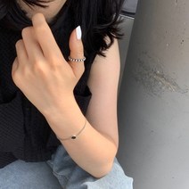 그린레몬 925실버 천연석 오닉스 펜던트 2 mm 체인 팔찌