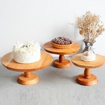 바보사랑 DJ 174 마호가니 1단 케이크 스탠드 우드 접시.리빙톡톡, 대30cm
