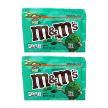 M&M 2개 엠엔엠 다크 초콜렛 민트 초콜릿 민초 캔디 쉐어링 사이즈 지퍼백 간식 272.7 g, 272.7g