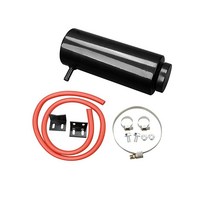 YjRacing 800ml 범용 라디에이터 냉각수 알루미늄 오일 캐치 탱크 오버플로우 저장소 블랙