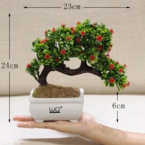 시물레이션 인조 소나무 분재 장식 디자인 소품 홈 인테리어 거실 안방 분위기 연출 장식품, 잇꽃 환영 소나무 +분지