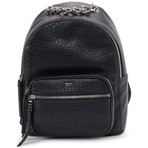 DKNY 여성용 Abby 백팩 가방 블랙/실버 라지 블랙/실버 Large Abby 백팩 가방