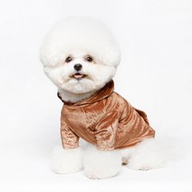 국내제작 강아지 벨벳 후드티 겨울옷 티셔츠 소형 중형 대형 옷 S-XL, 브라운