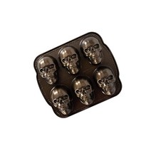 노르딕웨어 묘석 케이크팬 29.8 x 25.7cm (11.75 x 10.13인치) 브론즈, Haunted Skull Cakelet Pan