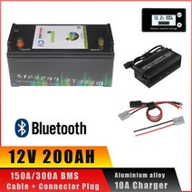 전기 자전거 배터리 수리 리필 교체 개조 12v 100ah 200ah lifepo4 rv, 12v 200ah 블루투스