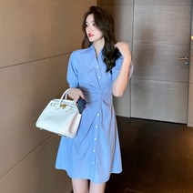 니유컴퍼니 셔츠 슬림 반팔 원피스