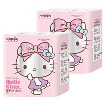 헬로키티 핑크리본 화장지 4겹 20m, 24롤, 2개