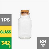 342g 코르크마개 KH17 식품병 유리병 유리밀폐용기, PE캡