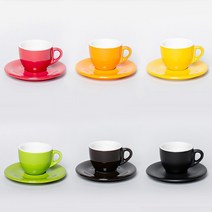 에소프레소잔 커피잔세트 6칼라 (노빌) 90ml 62x49mm, 옐로우 201649.201687