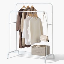 HANGER 2단 행거 조립식 선반 스탠드 옷걸이 수납, 리브리움2단행거화이트