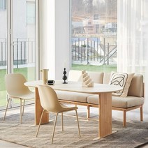 한샘 포레 컴포트 6인 베이직세트 (벤치1 PP의자2 포함), B형: 베이지, A형: 1590사각, A형:오트밀/의자 A형:오트밀(I)