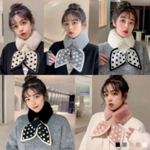 땡땡이 리본 쁘띠퍼 머플러