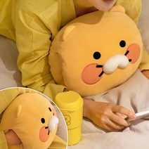 카카오프렌즈 춘식이 핸드 워머 쿠션 / 낮잠 베개 학생 도서실 여자친구 선물 겨울 수족냉증 차량 사무실 배받이쿠션 꿀잠베개 수험생 머리쿠션 캠핑 야외활동 사무실 등쿠션 춘식이손난로, 1개