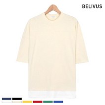 빌리버스 남자 반팔티 BTW092 무지 라운드 레이어드 티셔츠남자반팔티셔츠 남자면티 남자반팔티 남자티셔츠 반팔티 티셔츠 무지티셔츠 검정 색 레드 그린 블루