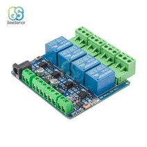 Modbus-Rtu 1/2/4/8 채널 광 커플러 절연 12V 릴레이 모듈 스위치 Modbus RTU 출력 RS485/TTL 통신, 4 Channel
