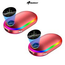 머레이 레인보우 LED 손난로 보조배터리 C-310, 레드1+1