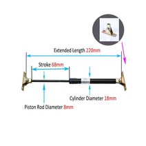 스트럿바 보강 지지대 1PC 150-220mm 20kg/200N/44LB 범용 스트럿 바 가스 스프링 지원 부팅 보닛 자동차, 19 220mm-D