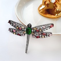 지르코니아 큐빅 프리미엄 브로치 오색잠자리