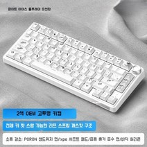 RKR75 맞춤형 기계식 키보드 무선 블루투스 3모드 GASKET 구조 풀 키 스틸 장착, 공식 표준, K보라색축 PRO [대단락축], A.R75화이트[블루레이-풀키]싱글템플릿