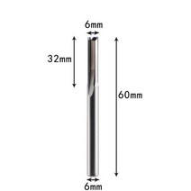 Xuhan 3.175mm 4mm 6mm 8mm 생크 2 플루트 텅스텐 카바이드 엔드 밀 CNC 라우터 비트 조각 스트레이트 슬롯 밀링 커터, CHINA, 6X32X60, 10pcs