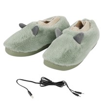 발난로 발온열기 사무실히터 전기발난로 발보온덮개 내구성 USB 온열 발 난방 슬리퍼 안전하고 편안한 홈 오피스 사용, 02 S, 02 green