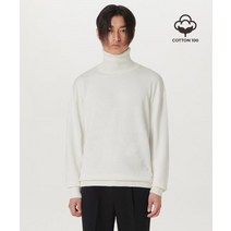 커스텀어클락 면100 소프트 베이직 터틀넥 니트 아이보리 COOSKT006아이보리