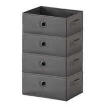 한샘 샘폴리 수납바스켓 중 대 와이드 뚜껑 - 리빙박스 다용도정리함 바구니 인형보관함 공간상자 아기장난감 옷장 의류 접이식 드레스룸, 샘 폴리 수납바스켓 중 4개/ 그레이