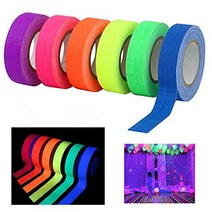 6 Pack UV Blacklight Reactive Fluorescent Cloth Tape Glow in The Dark Neon Gaffer Tape Birthday Chri, 1