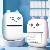 무선 미니프린터 휴대용 포토 스마트폰 핸드 사진 인쇄기, 롤 용지 5개 x 2 (총10개)