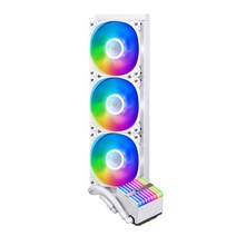 열교환기 커스텀수냉 JONSBO HXW-360 화이트 냉각기를위한 ARGB 마술 색깔 올인원 수냉식 인텔 LGA1700 115, 01 HXW-360