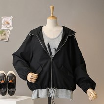 모노시크 텔르소 언발 스트링 후드 집업 점퍼 MNCS190