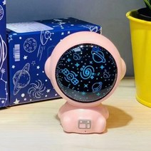 3D 블루투스 스피커 스테레오 우주 비행사 야간 조명 프로젝터 회전 360 도 LED 베이비 프로젝션 분위기, [01] Pink