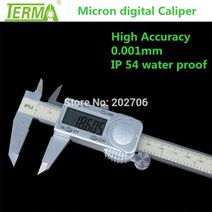 Terma 정확도 IP54 방수 0.001mm 150mm 6 인치 디지털 버니어 캘리퍼스 미크론 전자 두께 마이크로 미터 게이지