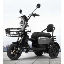 3발 전기자전거 여성 스쿠터 삼륜 소형 출퇴근, 상세 페이지 참고, (110마일) 800W 모터 + 60V  22A 블랙골