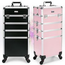 전문가용 메이크업박스 2단 3단 4단 분리형 캐리어 네일, 핑크