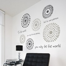 현관문인테리어 부동산사무실인테리어 스티커시트지 현관벽인테리어 S453 인디언패턴 (완제품B), 딥블루＋스카이블루＋그레이（글자）