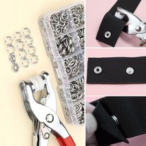 가시 소매 옷고정 단추 스냅 펀치 기구 만들기 DIY 약100P, 실버가시도트100쌍